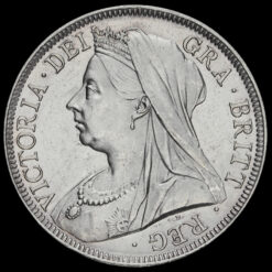 1900 Queen Victoria Veiled Head Silver Half Crown Obverse