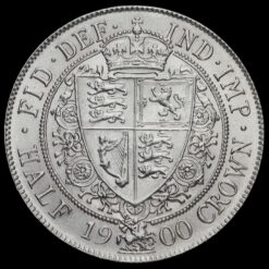 1900 Queen Victoria Veiled Head Silver Half Crown Reverse