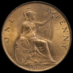 1900 Queen Victoria Veiled Head Penny Reverse