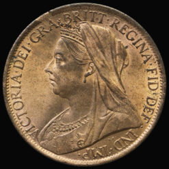 1901 Queen Victoria Veiled Head Penny Obverse
