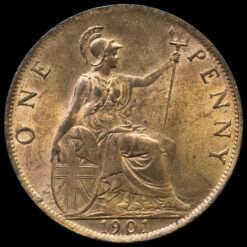 1901 Queen Victoria Veiled Head Penny Reverse