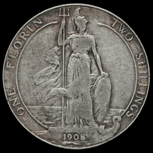1908 Edward VII Silver Florin Reverse