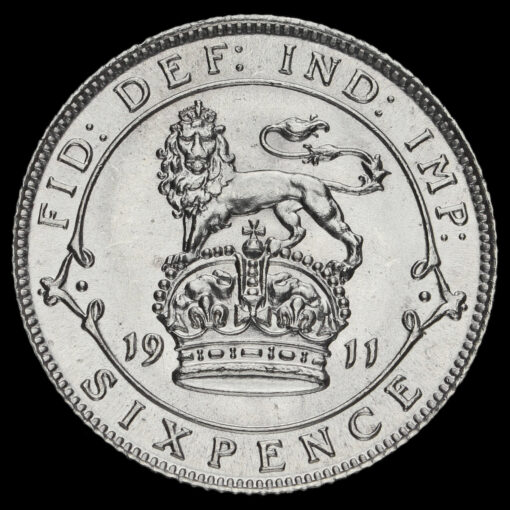 1911 George V Silver Sixpence Reverse
