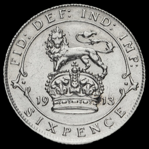 1913 George V Silver Sixpence Reverse