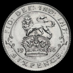 1916 George V Silver Sixpence Reverse