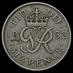 1952 George VI Sixpence Reverse