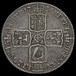 1746 George II Early Milled Silver Lima Half Crown Reverse