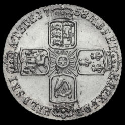 1758/7 George II Early Milled Silver Sixpence Reverse