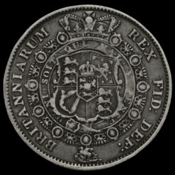 1816 George III Milled Silver 'Bull Head' Half Crown Reverse