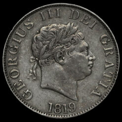 1819 George III Milled Silver Half Crown Obverse