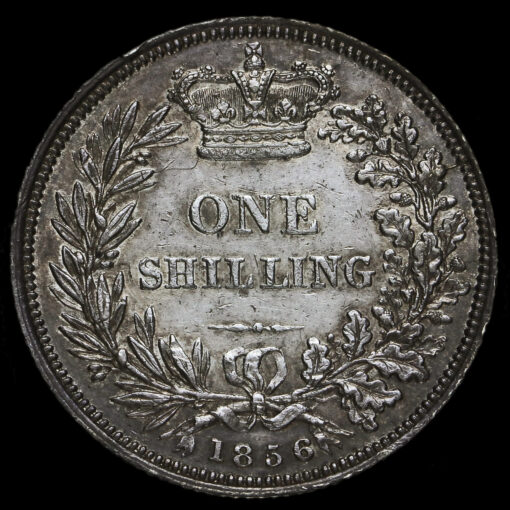 1856 Queen Victoria Young Head Silver Shilling Reverse