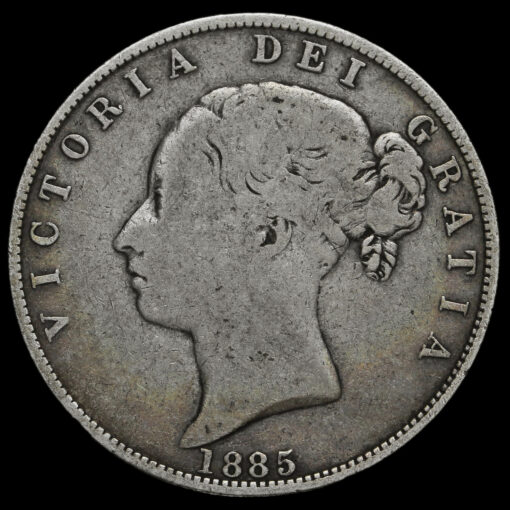 1885 Queen Victoria Young Head Silver Half Crown Obverse