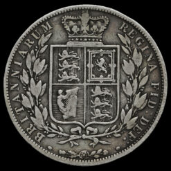 1885 Queen Victoria Young Head Silver Half Crown Reverse