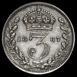 1887 Queen Victoria Jubilee Head Silver Threepence Reverse