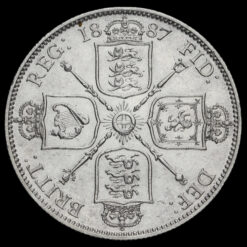 1887 Queen Victoria Jubilee Head Silver Florin Reverse