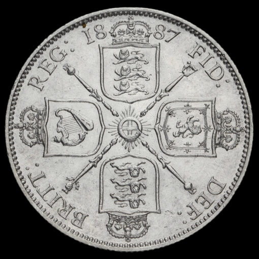 1887 Queen Victoria Jubilee Head Silver Florin Reverse