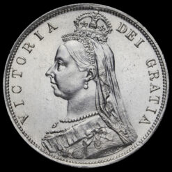 1887 Queen Victoria Jubilee Head Silver Half Crown Obverse
