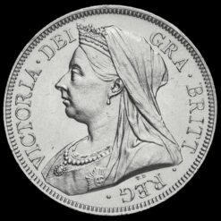 1893 Queen Victoria Veiled Head Silver Half Crown Obverse
