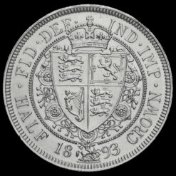 1893 Queen Victoria Veiled Head Silver Half Crown Reverse