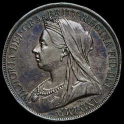 1893 Queen Victoria Veiled Head Silver LVI Crown Obverse