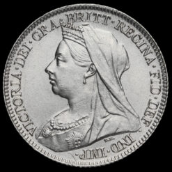 1896 Queen Victoria Veiled Head Silver Sixpence Obverse