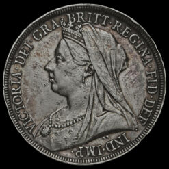 1896 Queen Victoria Veiled Head Silver LIX Crown Obverse