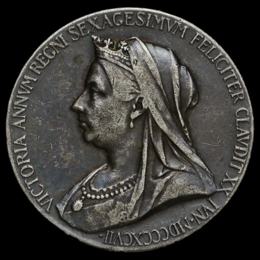 1897 Queen Victoria Official Diamond Jubilee Silver Medal Obverse