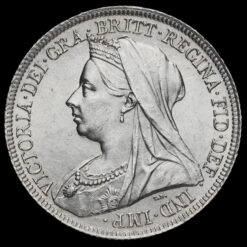 1897 Queen Victoria Veiled Head Silver Shilling Obverse