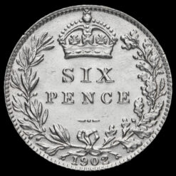 1902 Edward VII Silver Sixpence Reverse