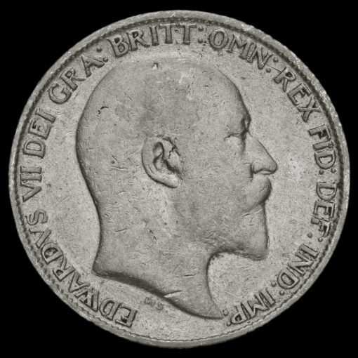 1908 Edward VII Silver Sixpence Obverse