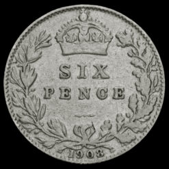 1908 Edward VII Silver Sixpence Reverse