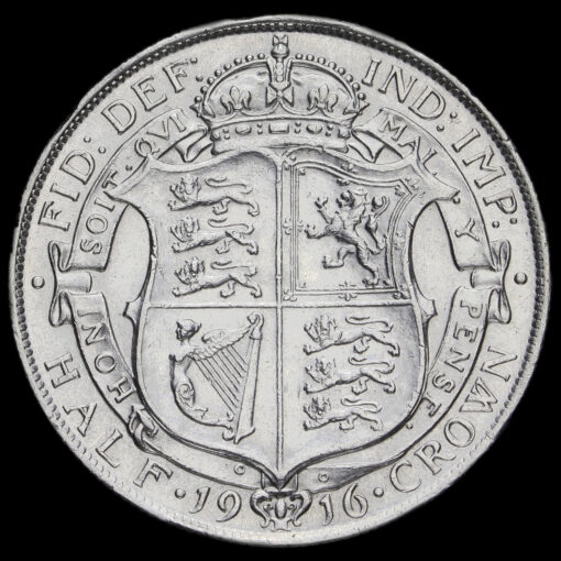 1916 George V Silver Half Crown Reverse