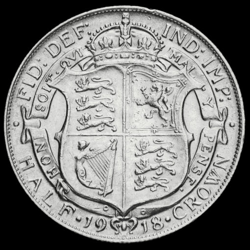 1918 George V Silver Half Crown Reverse