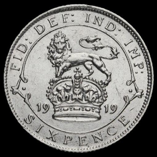 1919 George V Silver Sixpence Reverse