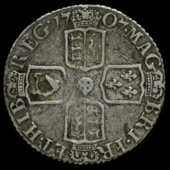 1707 Queen Anne Early Milled Silver Sixpence Reverse