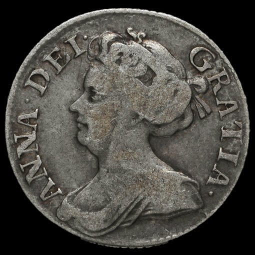 1711 Queen Anne Early Milled Silver Sixpence Obverse