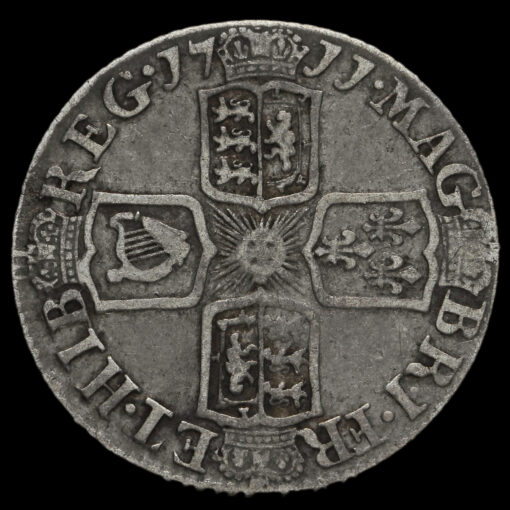 1711 Queen Anne Early Milled Silver Sixpence Reverse