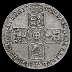 1757 George II Early Milled Silver Sixpence Reverse