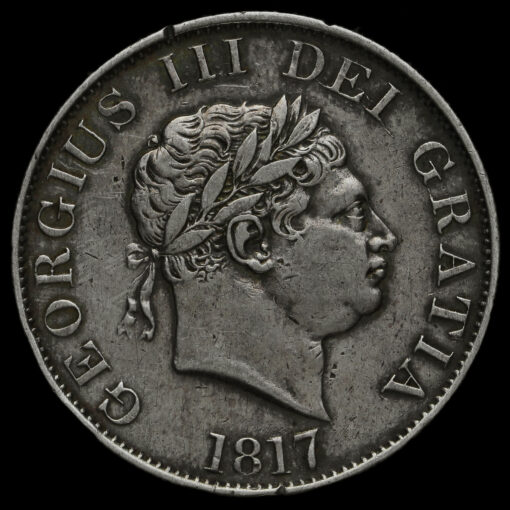 1817 George III Milled Silver Small Head Half Crown Obverse