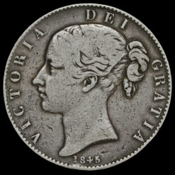 1845 Queen Victoria Young Head Silver Crown Obverse