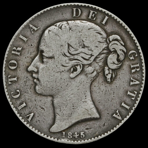 1845 Queen Victoria Young Head Silver Crown Obverse