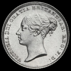 1853 Queen Victoria Young Head Silver Sixpence Obverse