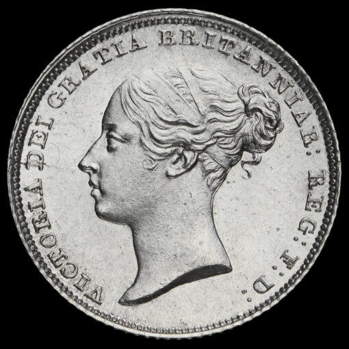 1853 Queen Victoria Young Head Silver Sixpence Obverse