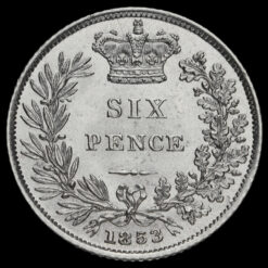 1853 Queen Victoria Young Head Silver Sixpence Reverse