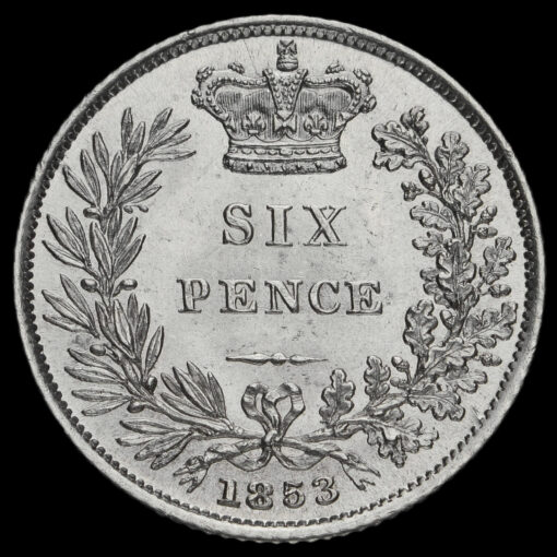 1853 Queen Victoria Young Head Silver Sixpence Reverse