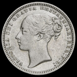 1875 Queen Victoria Young Head Silver Shilling Obverse
