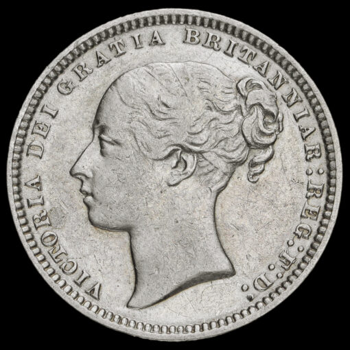 1875 Queen Victoria Young Head Silver Shilling Obverse