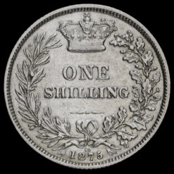 1875 Queen Victoria Young Head Silver Shilling Reverse