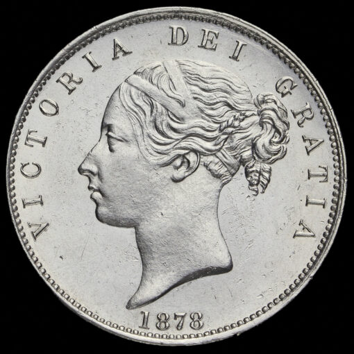 1878 Queen Victoria Young Head Silver Half Crown Obverse