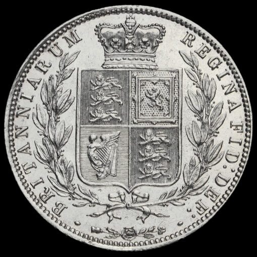 1878 Queen Victoria Young Head Silver Half Crown Reverse